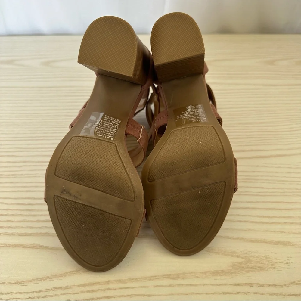 LC Lauren Conrad Mauve Bow Accent Zippered Block Heeled Sandals Size 6.5